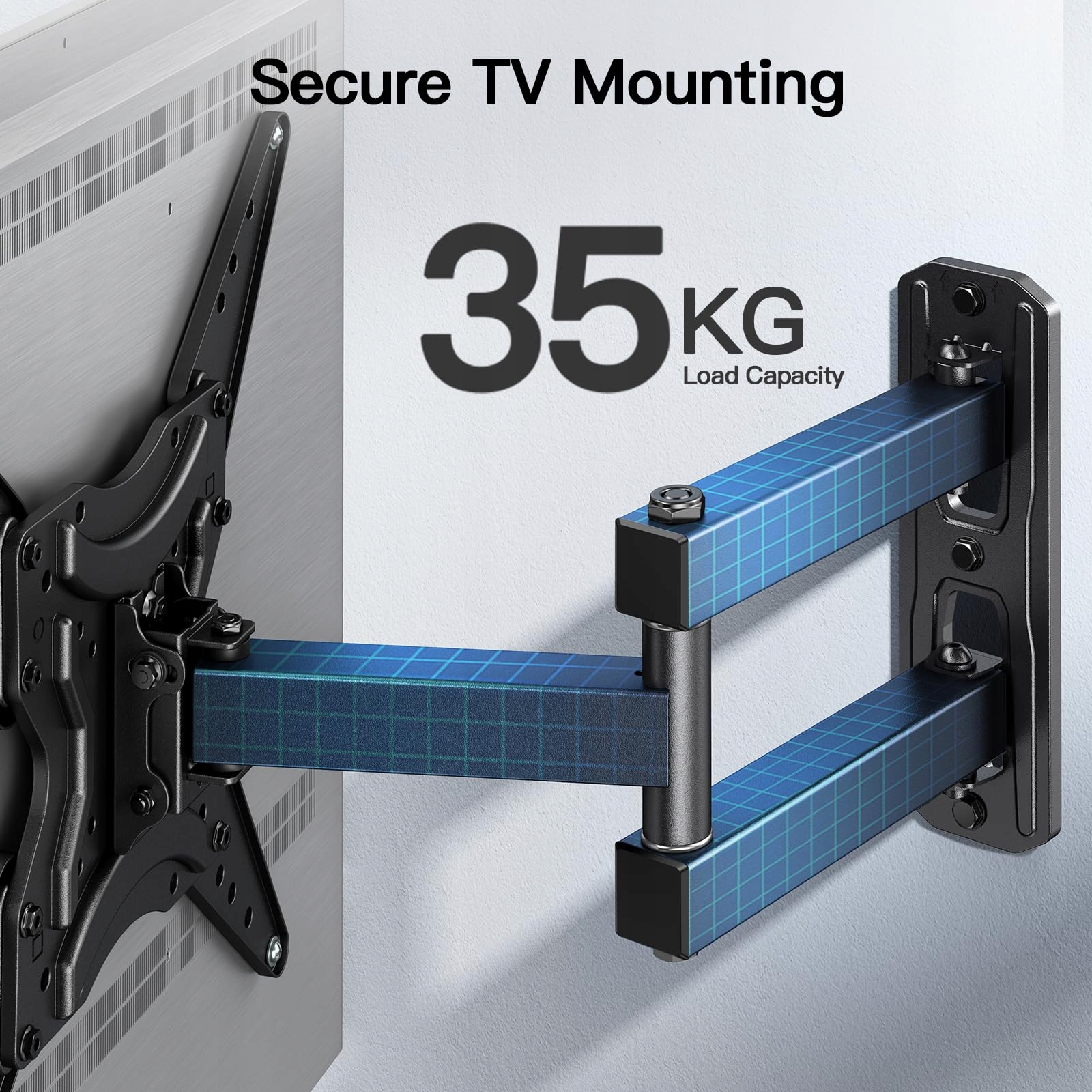 PERLESMITH Uchwyt TV Ścienny Regulowany 26-60 Cal 35kg VESA 400x400 — miniatura 4