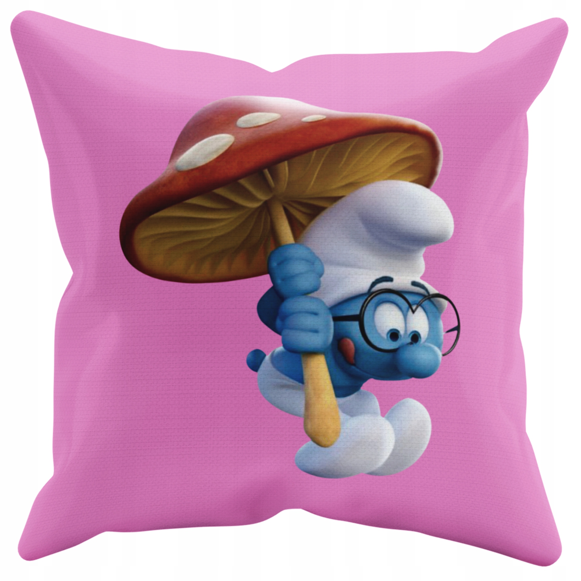 POSZEWKA NA PODUSZKĘ JAŚKA DO PRZEDSZKOLA SMERF WAŹNIAK + IMIĘ GRATIS Kolor dominujący odcienie różu