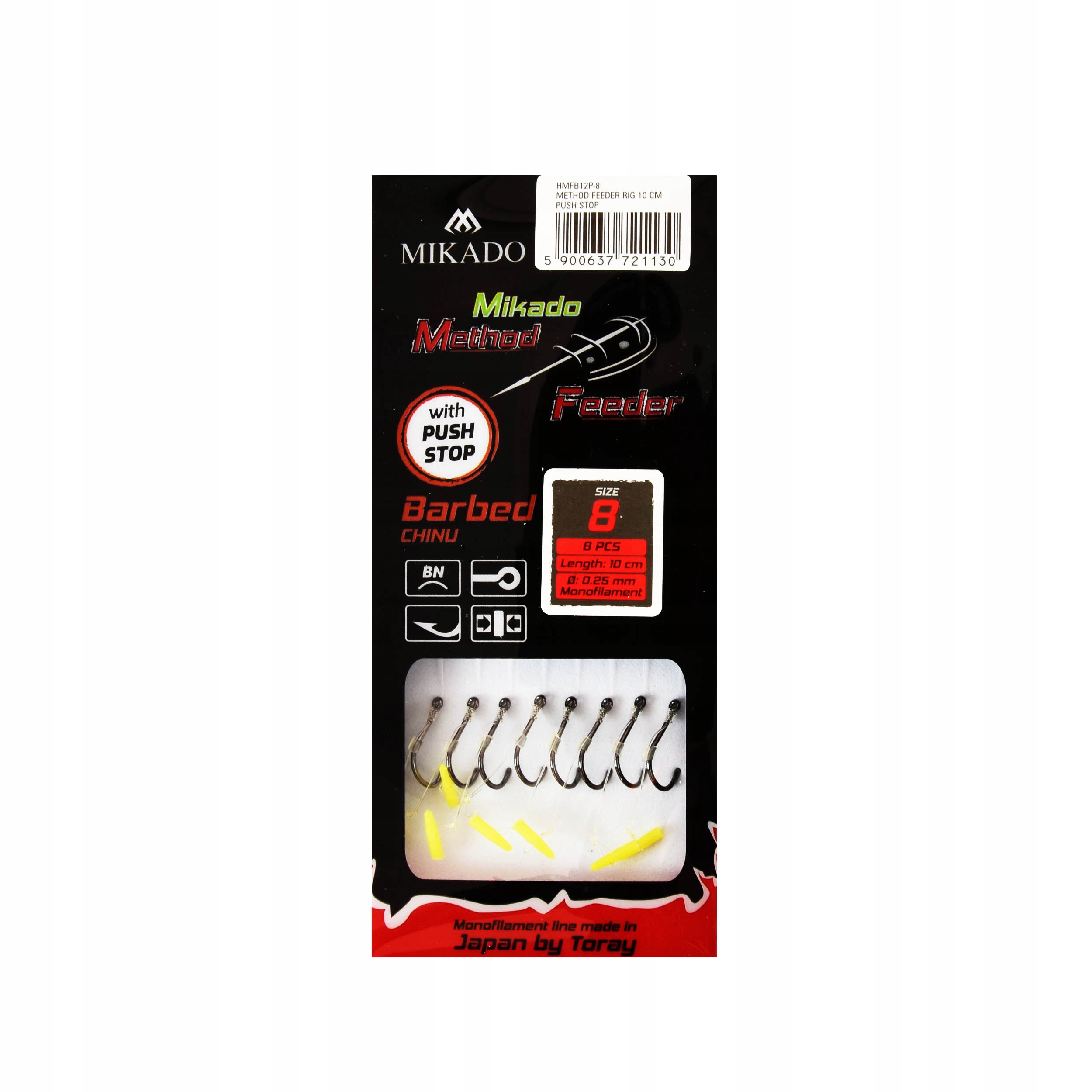 Haki gruntowe Mikado Feeder przypon push stop r.8