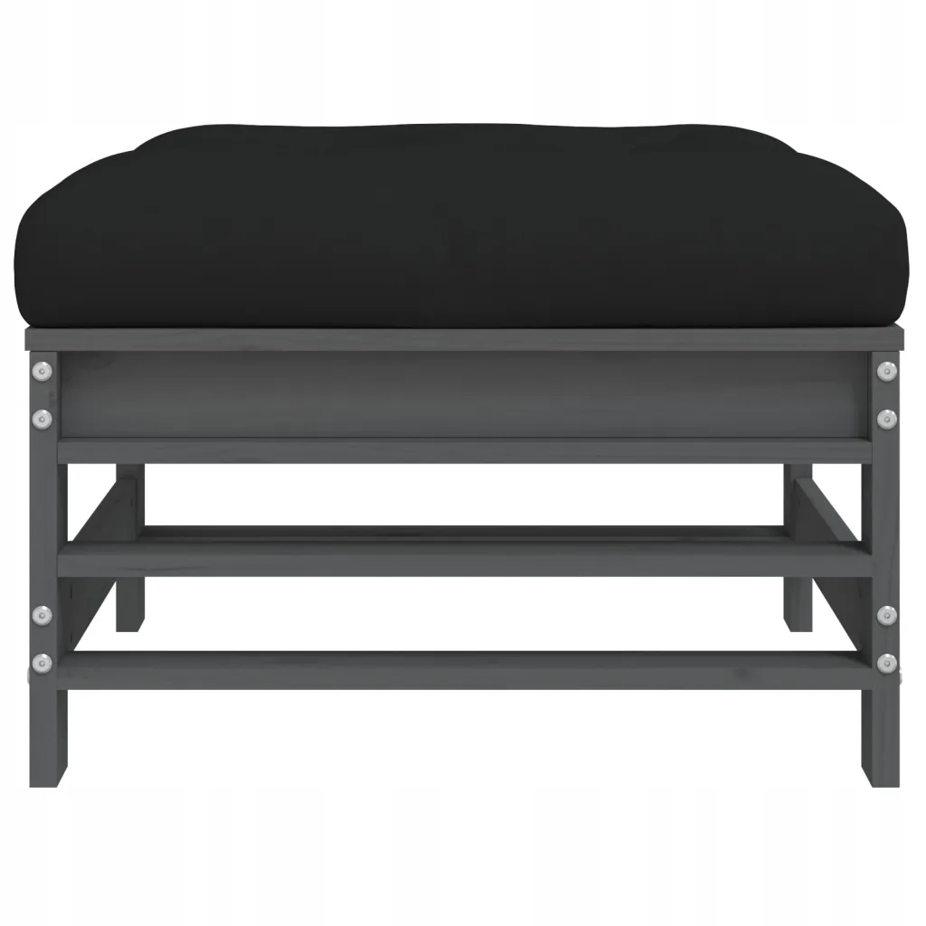 Podnóżki ogrodowe z poduszkami, 2 szt., szare, drewno sosnowe EAN (GTIN) 8720845803001