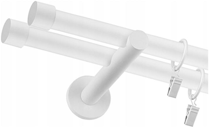 

Karnisz Podwójny Prosty 25+19mm 200cm Biały Czarny