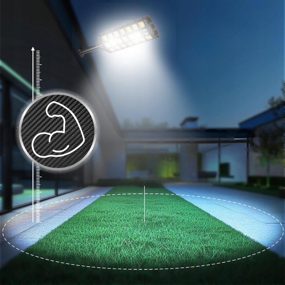 LAMPA SOLARNA 2400W Z CZUJNIKIEM RUCHU I ZMIERZCHU OGRODOWA + PILOT Barwa światła biały zimny