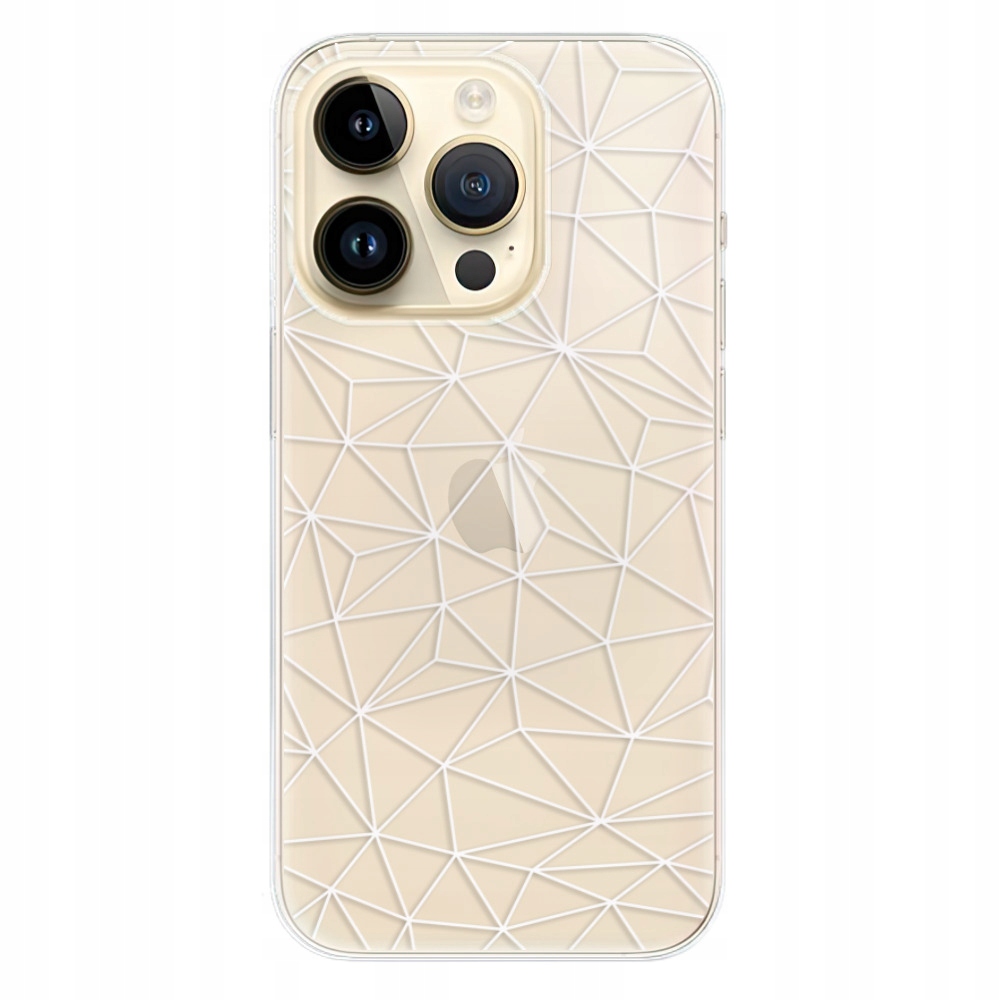Silikonowe etui iSaprio Abstract Triangles 03 white iPhone 14 Pro