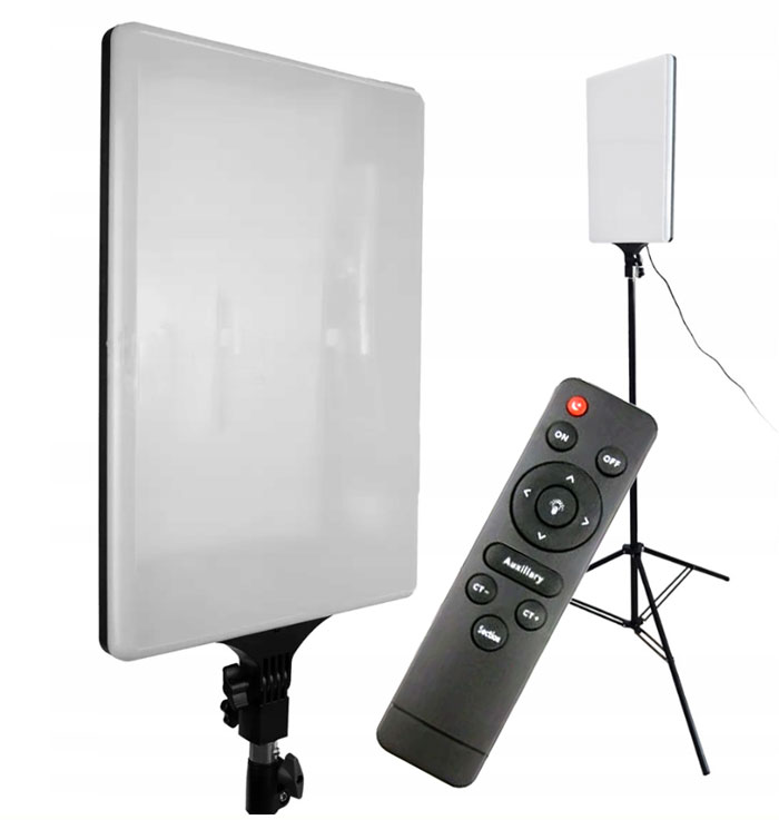 Sada Panelová Led Lampa 21'' 70W 46X32CM Regulace Barvy Dálkové Ovládání Stativ