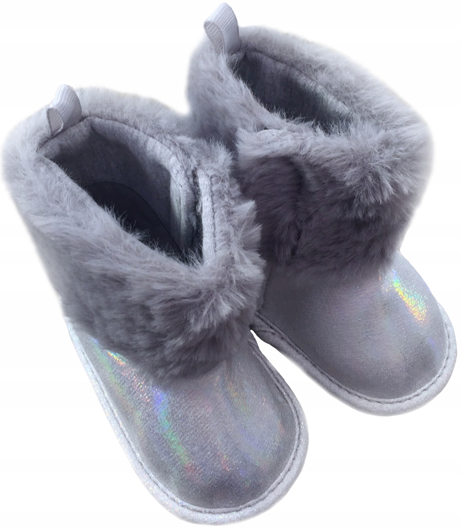 

Kozaczki buciki 6-12 m brokatowe z futerkiem