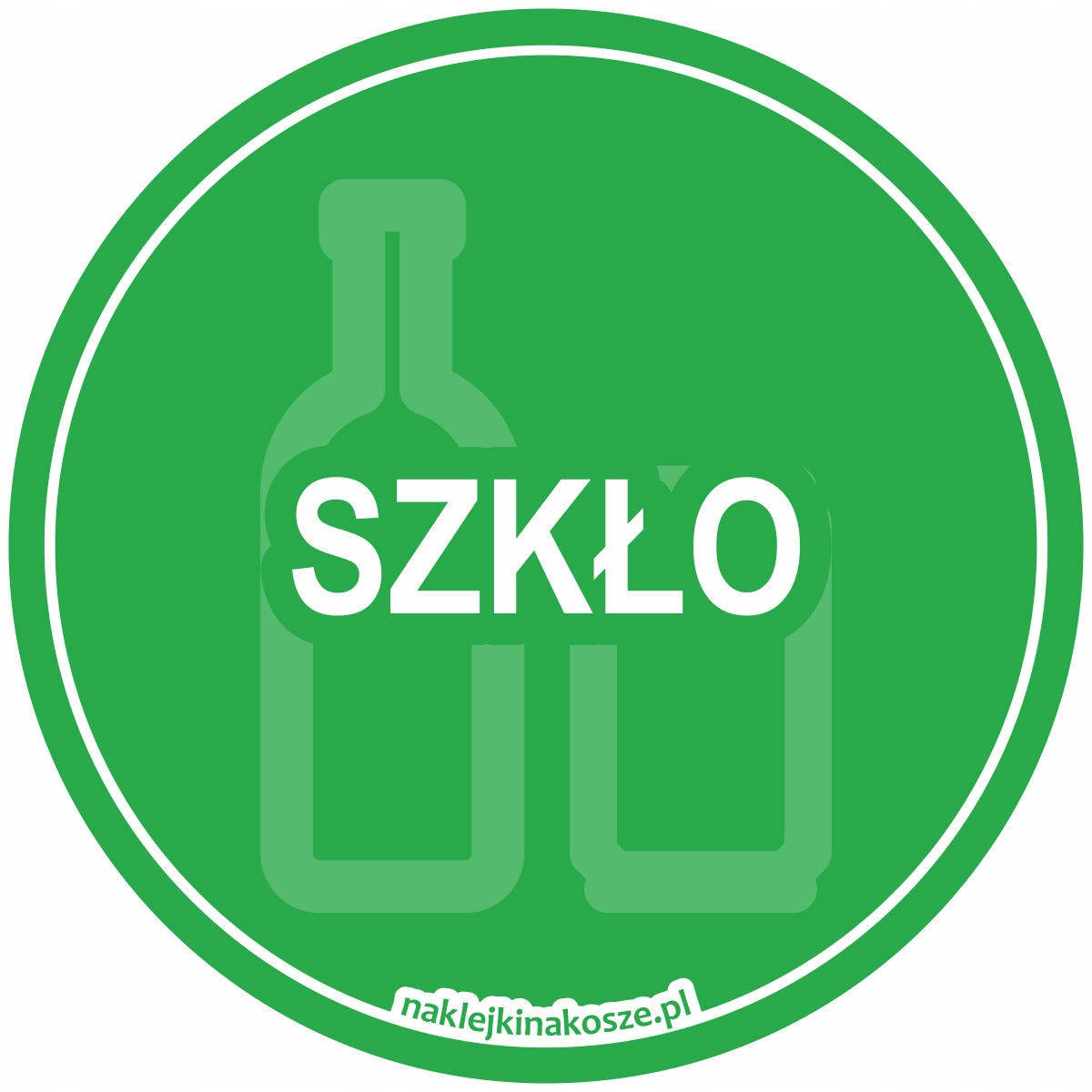 

Naklejka Szkło segregacja odpadów na kosz 10 cm