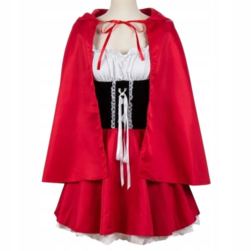 STRÓJ KOSTIUM CZERWONY KAPTUREK SUKIENKA COSPLAY DLA DOROSŁYCH XL 170/176 Rozmiar XL