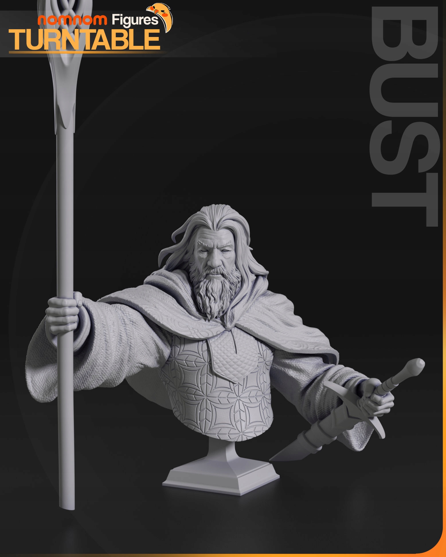 Figurka Gandalf The Lord of the Rings Popiersie NomNom Figures 3D tisk 16K