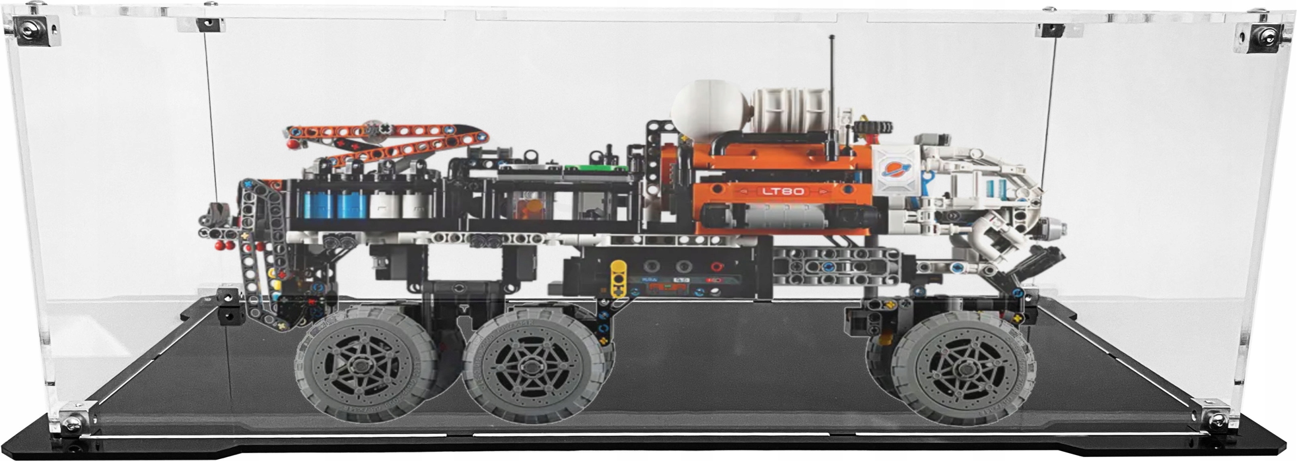 Vitrína s černou základnou pro stavebnici Lego 42180 Marťanské vozítko