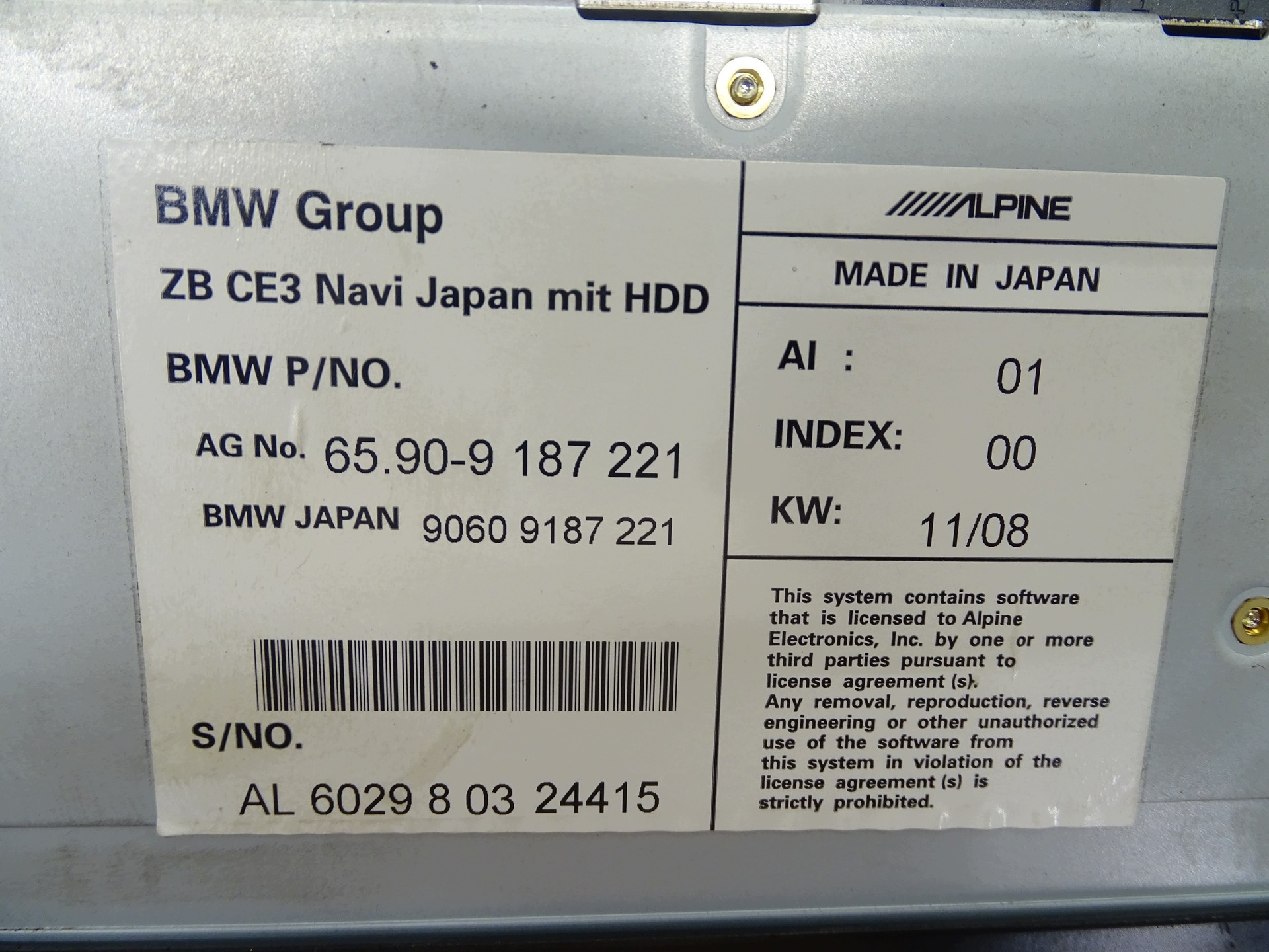 SYSTEM navigazione BMW E87 9187221