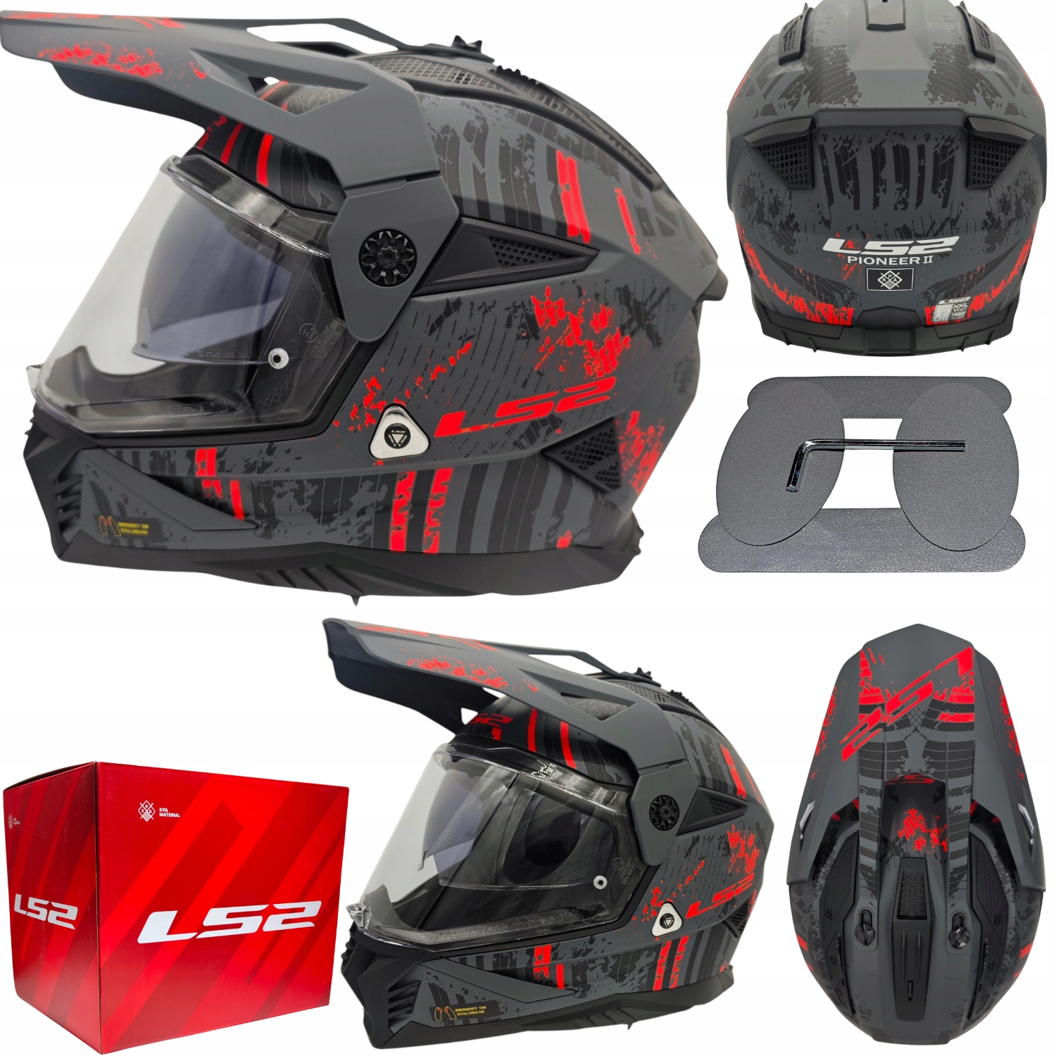 Motocyklová Prilba LS2 MX702 Pioneer II Enduro Cross Štvorkolka Sklo Blenda L
