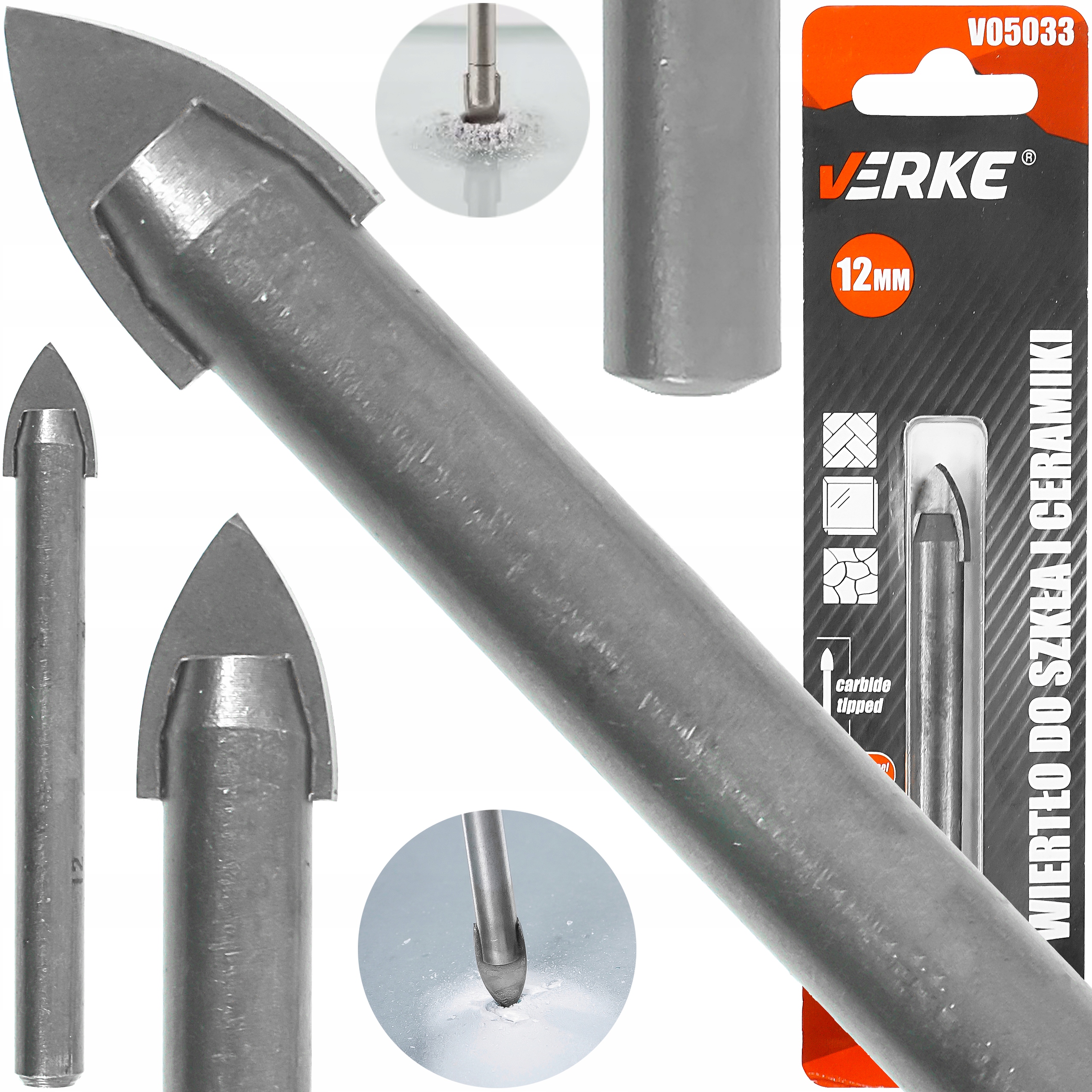 

Wiertło Płytek Ceramiki Szkła Gresu Glazury 12mm