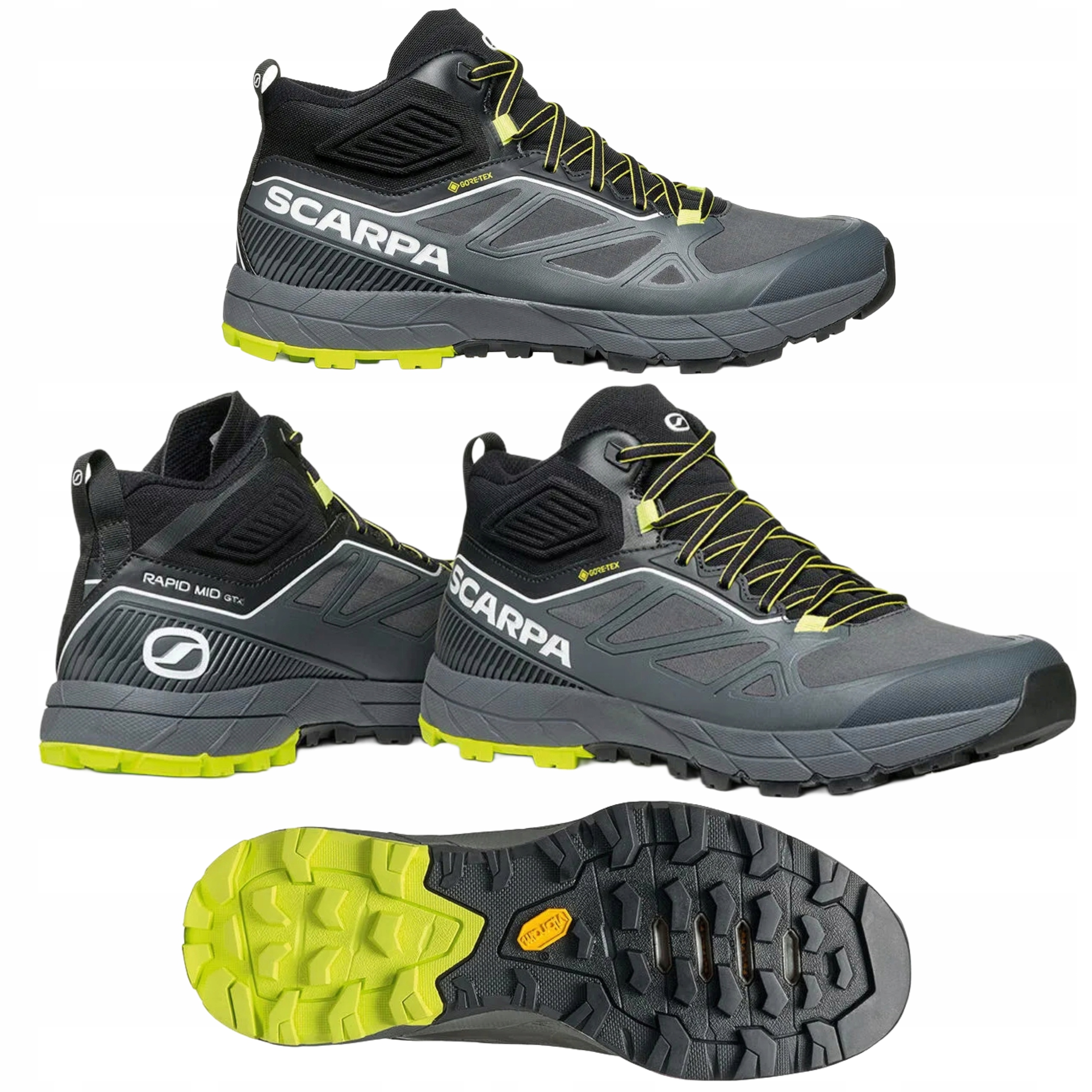 Pánské nepromokavé sportovní trekové boty Gore Tex Scarpa Rapid Mid 41,5