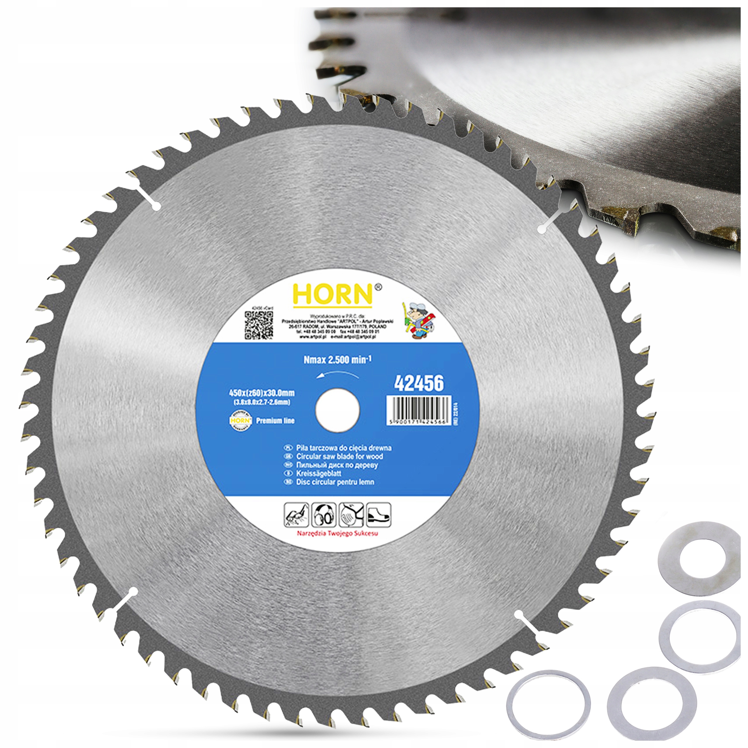 Tarcza Do Drewna 450x30 mm 60 zebow Piła Tarczowa Do Krajezgi Cięcia Drzewa