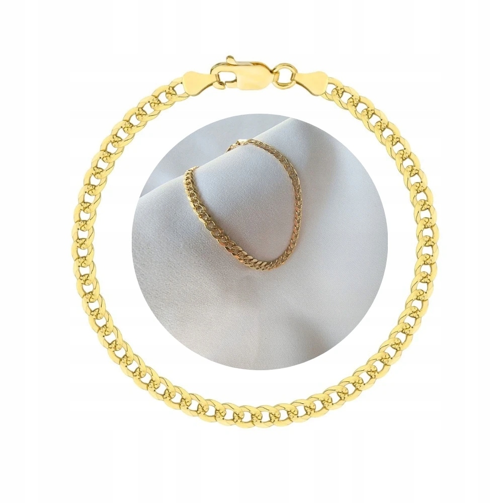 Pozlacený Náramek Pancíř Stříbro 925 Diamantový 19 CM