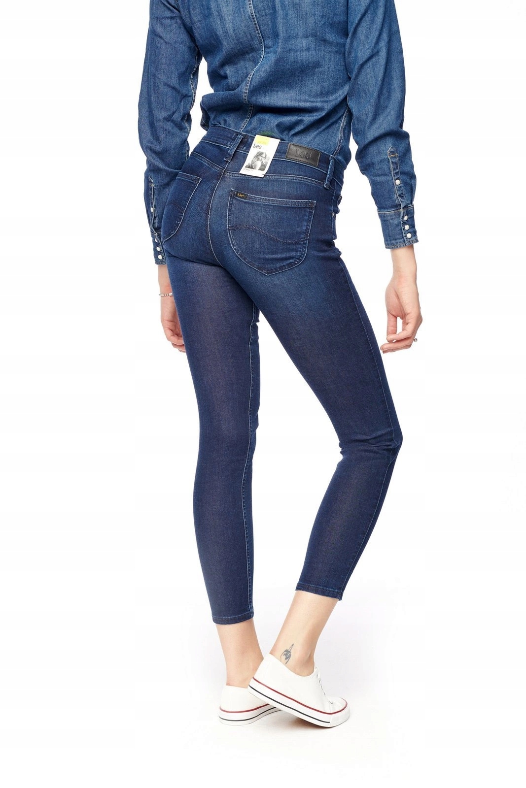 Dámské úzké nohavice kalhoty Lee Scarlett Polished Indigo L526RKKD 25/31