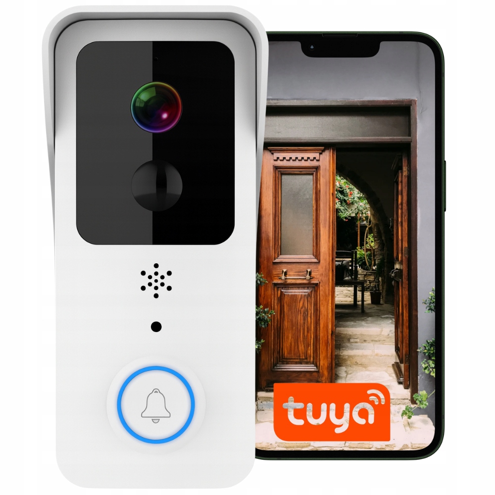 Bezdrôtový Zvonček S Kamerou Na Dvere Brány Wifi Tuya Diaľkový Náhľad 12V
