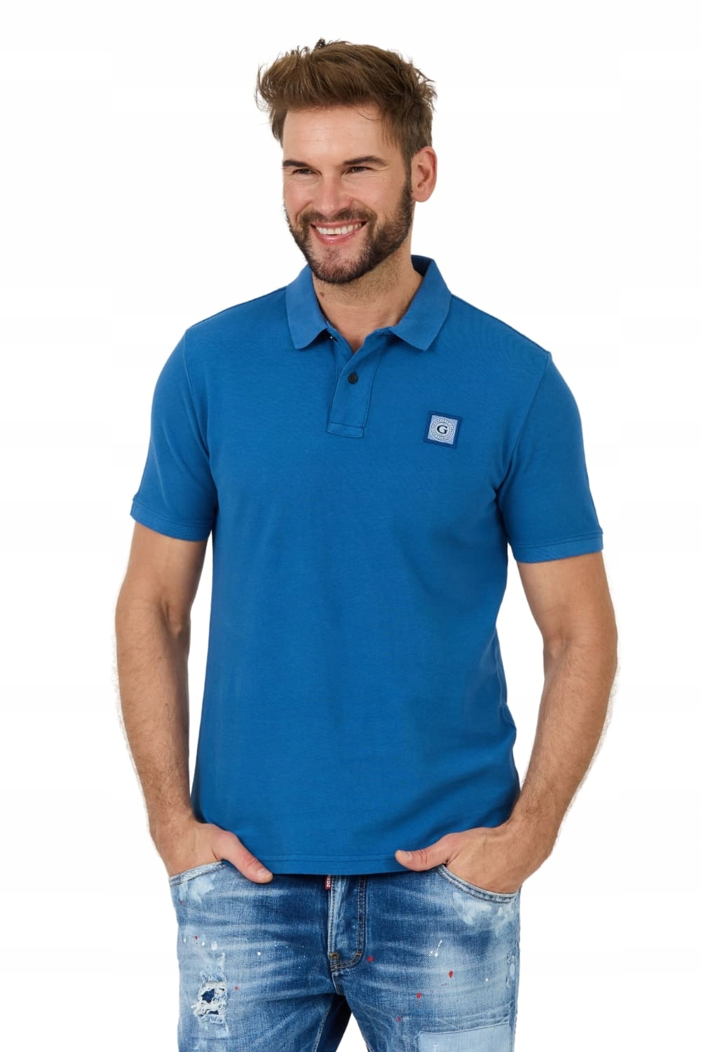 Guess Modré polo Washed XL