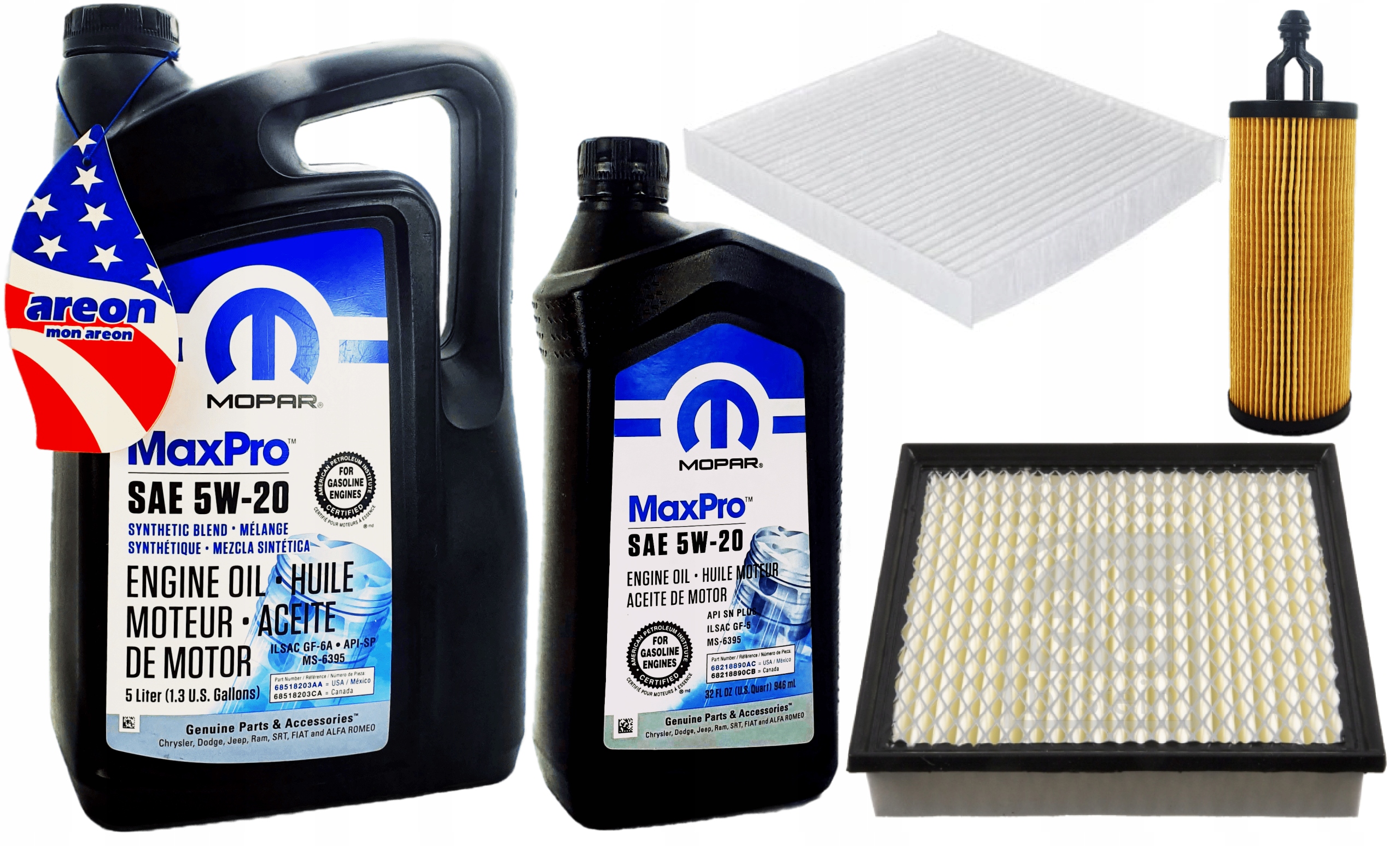 MOPAR 5W20 6L + FILTRY JEEP DODGE 3,6 2014-2015