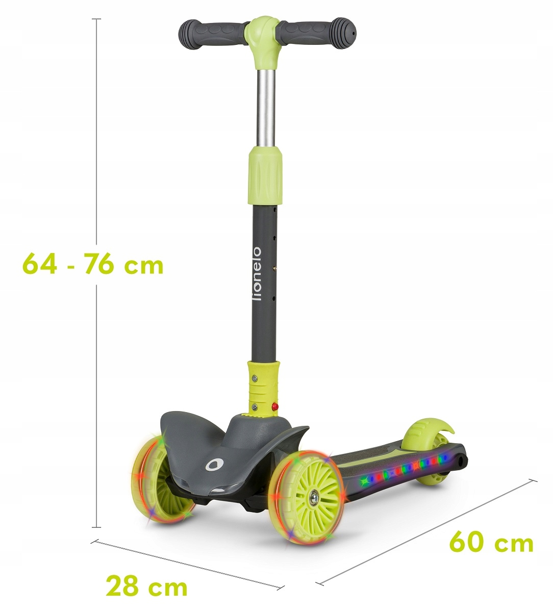 LIONELO HULAJNOGA TRÓJKOŁOWA DLA DZIECI LED TIMMY PINK ROSE Długość podestu 29 cm