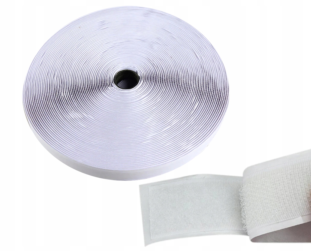 RZEP BIAŁA TAŚMA RZEPOWA SAMOPRZYLEPNA KLEJ 20mm