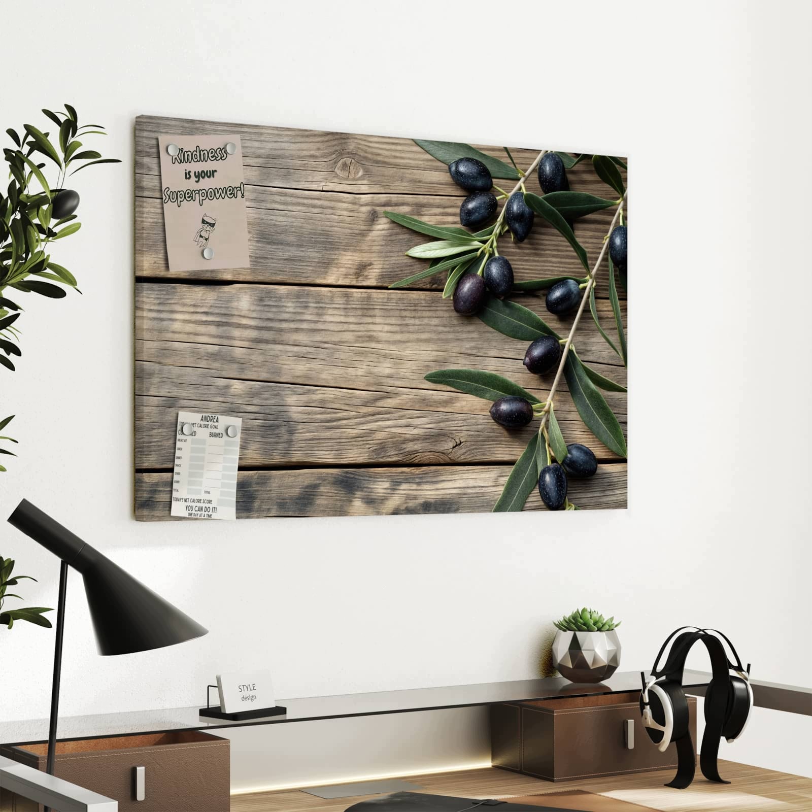 Magnetická tabule Dřevěný stůl Olivy 60 × 40 cm