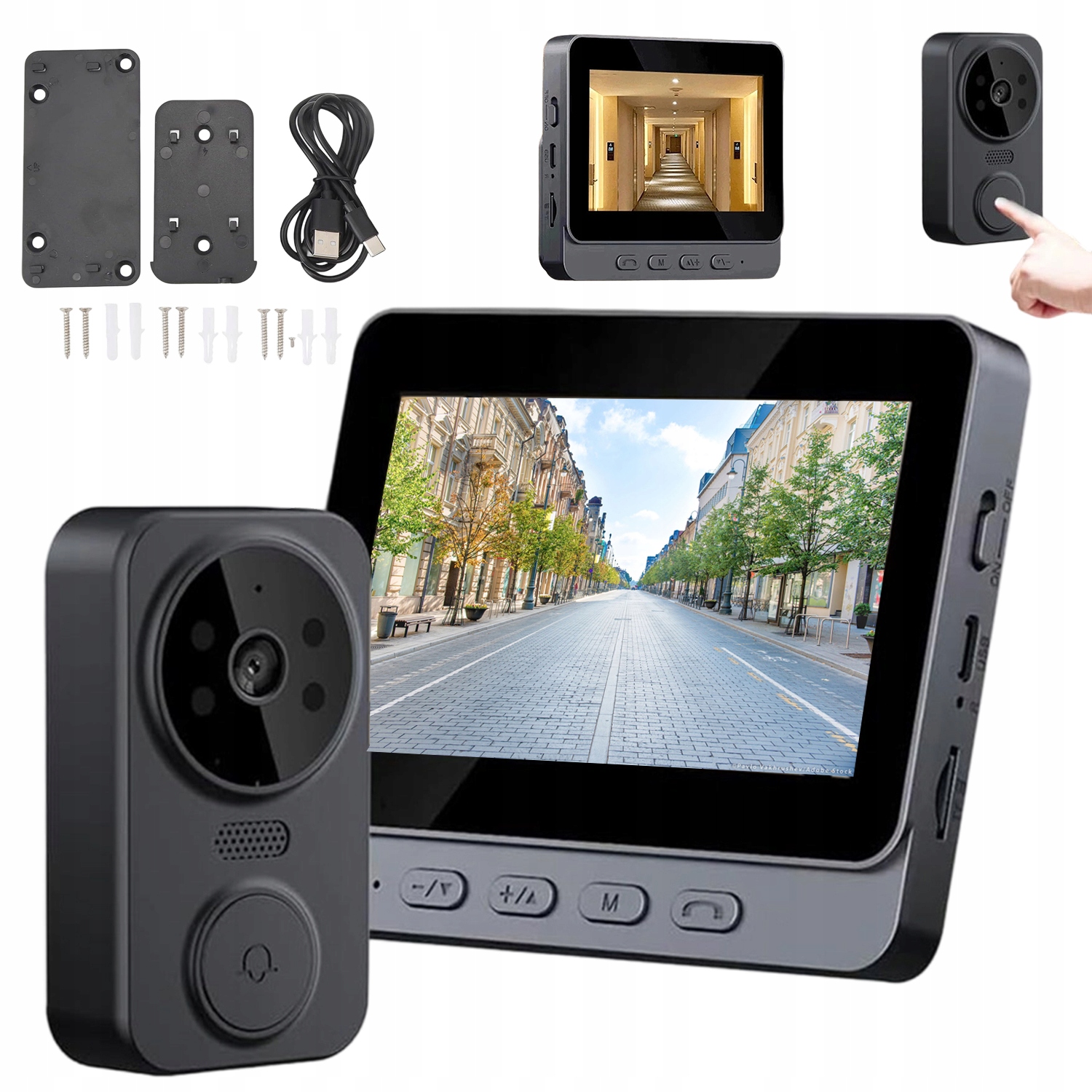 Videotelefon 480P 2.4G S Baterií 800MAH Pro Dům A Byt