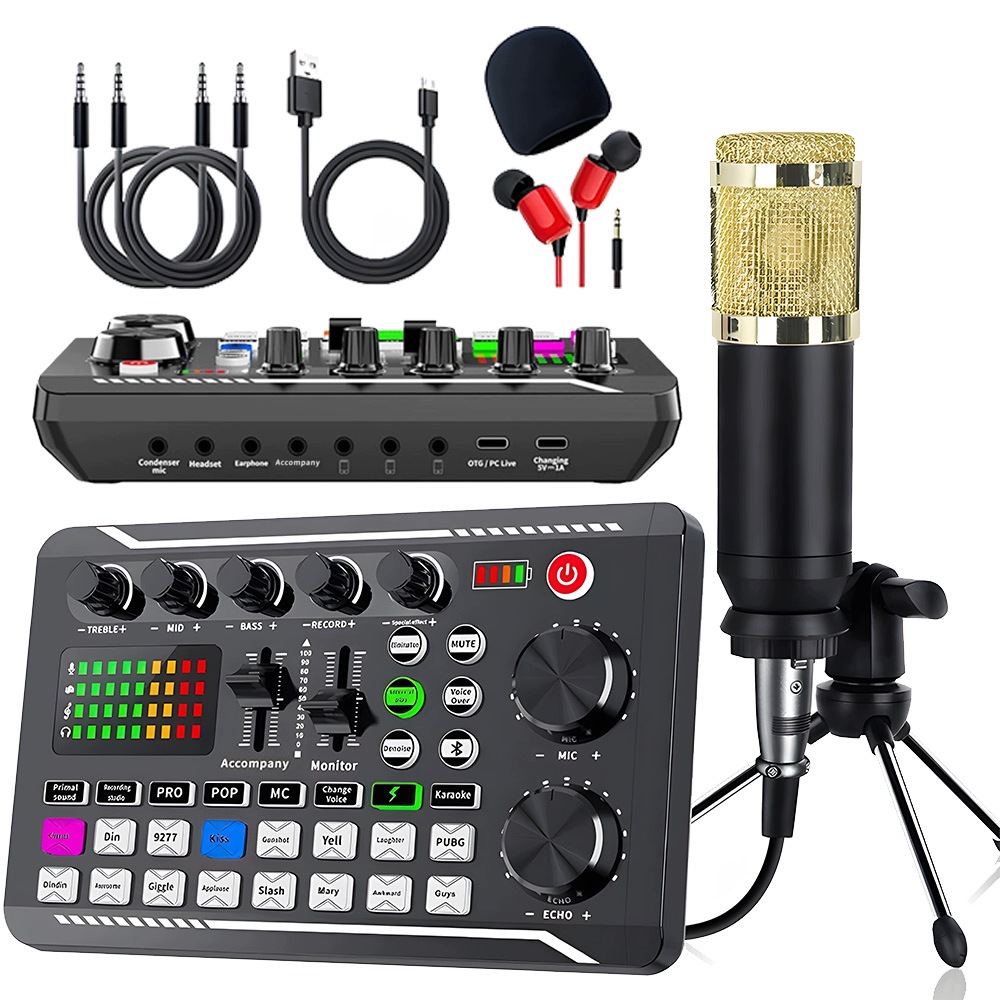 Kapacitní Mikrofon BM800 Set F998 Zvuková Karta Sluchátka