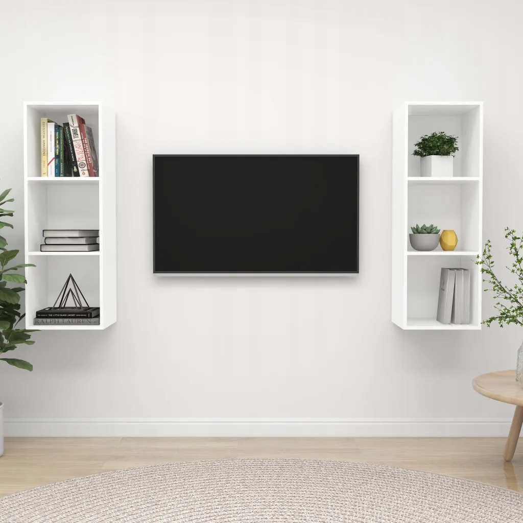 Nástěnné Tv skříňky 2 ks bílé dřevotříska White 3079853