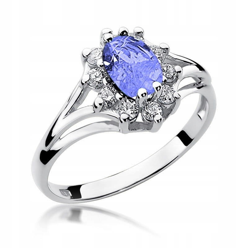 Prstýnek Bílé Zlato 585 Tanzanit