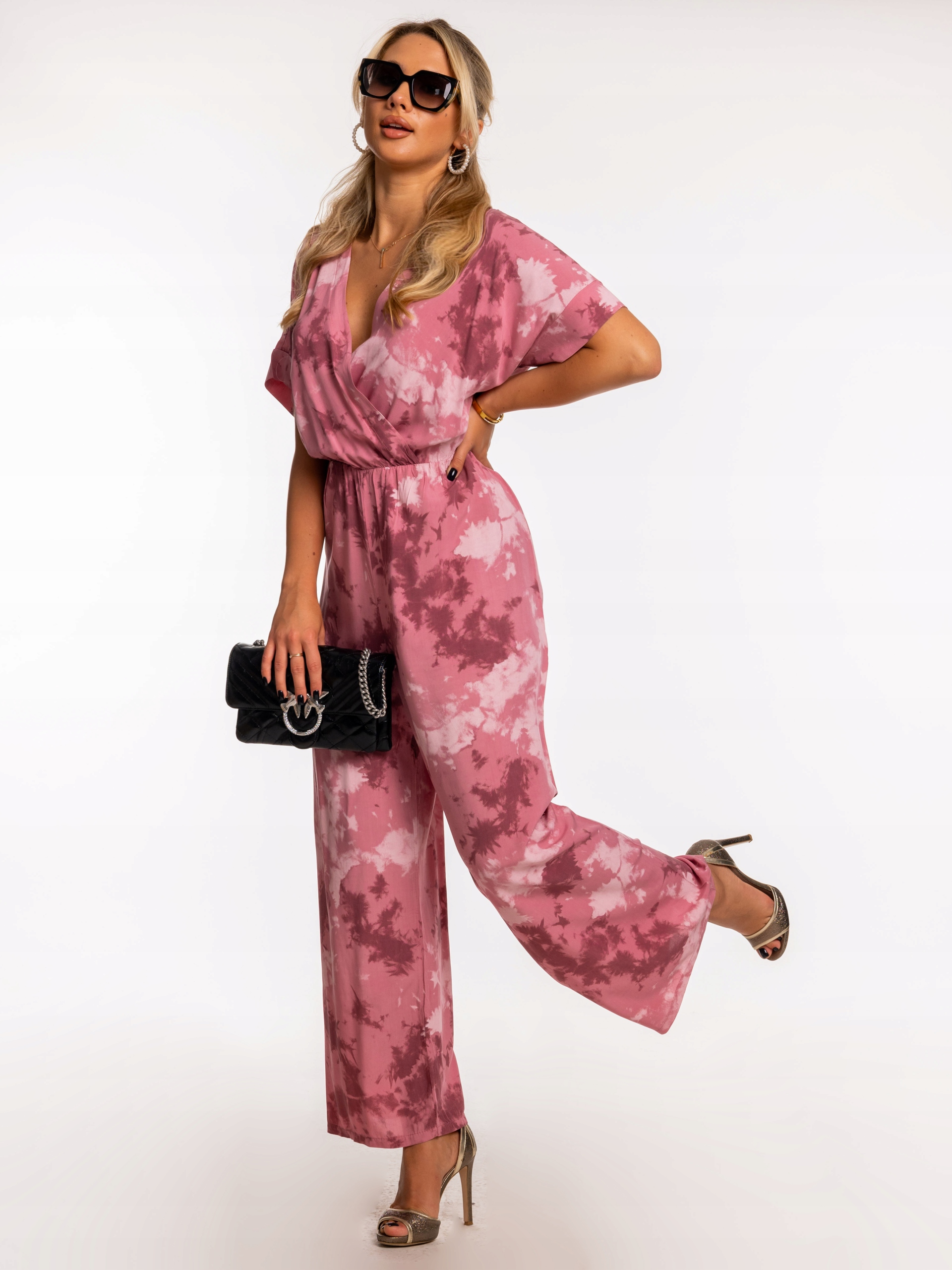 Modny Zwiewny Wygodny KOMBINEZON Dużo Kolorów Kolor różowy