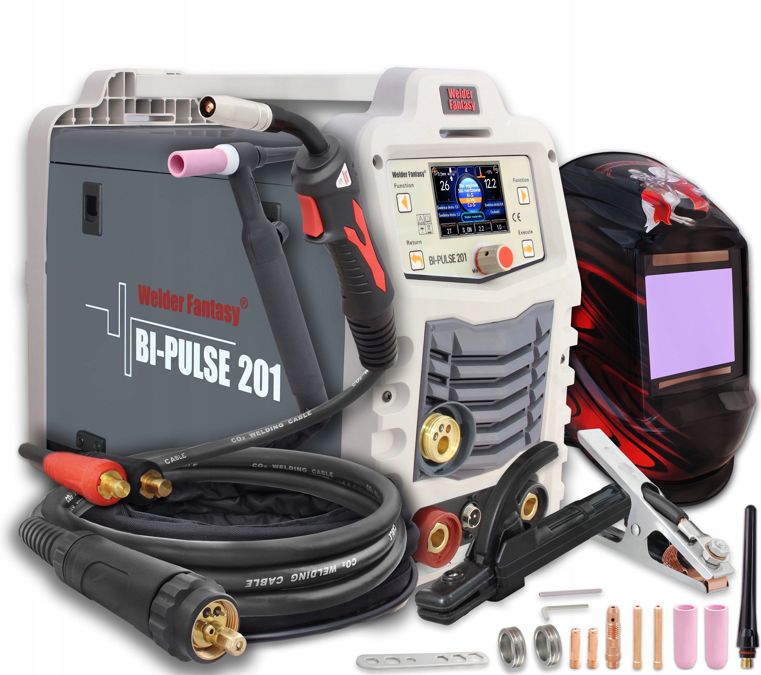 Półautomat spawarka Bi-pulse 201 przyłbica ACH3037