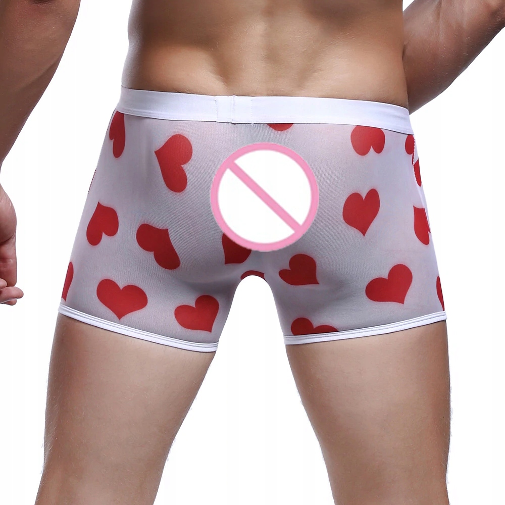 B163 Przeźroczyste męskie bokserki w serca - M Marka Inna marka