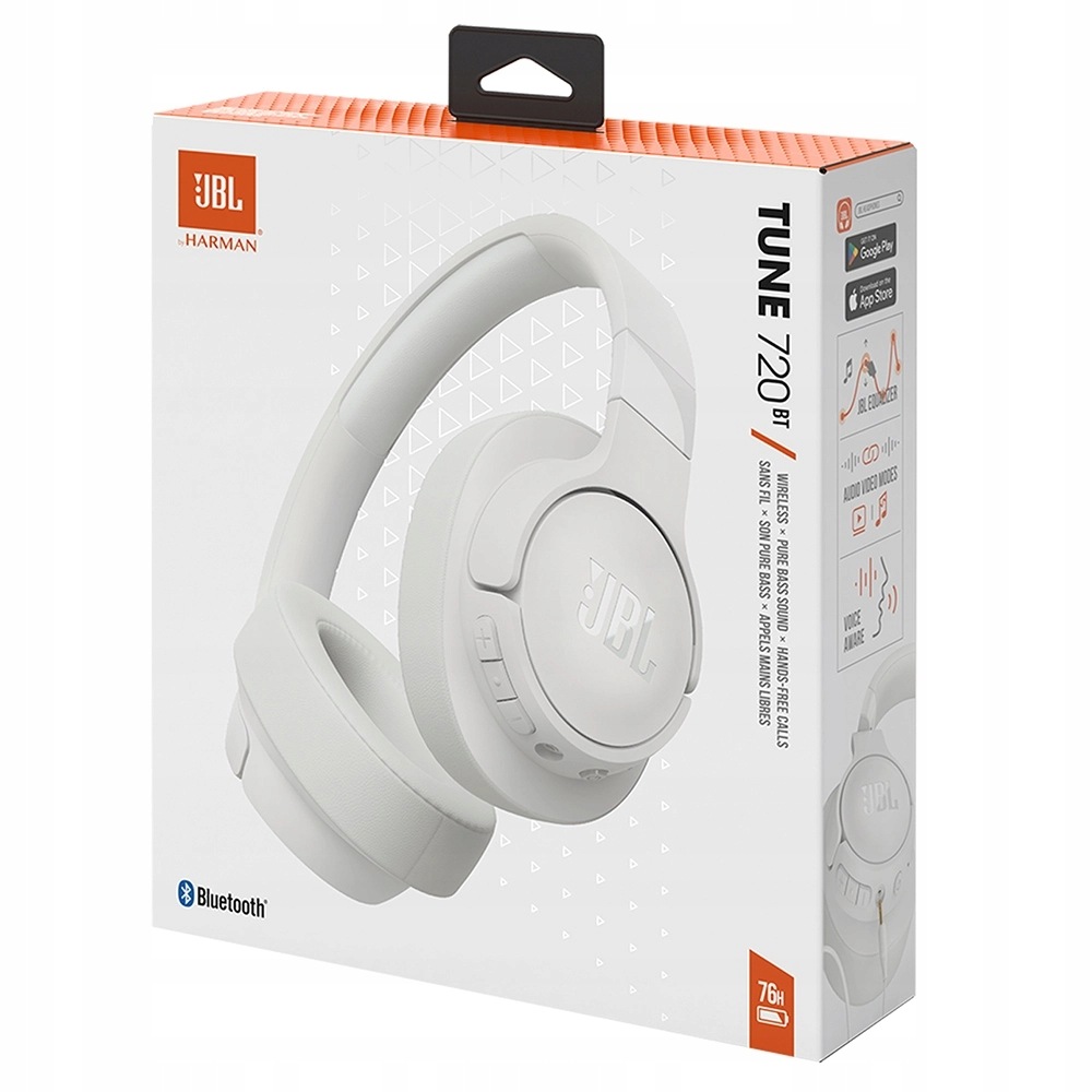 Bezdrôtové slúchadlá na uši Jbl Tune 720BT Biele White