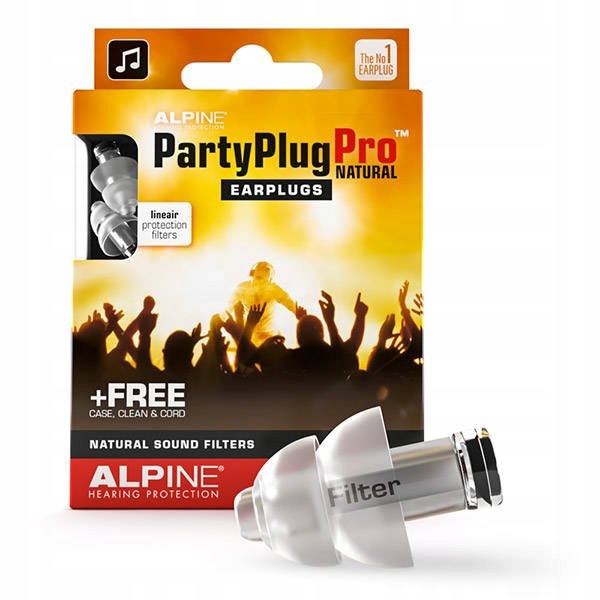 PartyPlug Pro Natural Alpine muzyczne stopery do uszu, koncert
