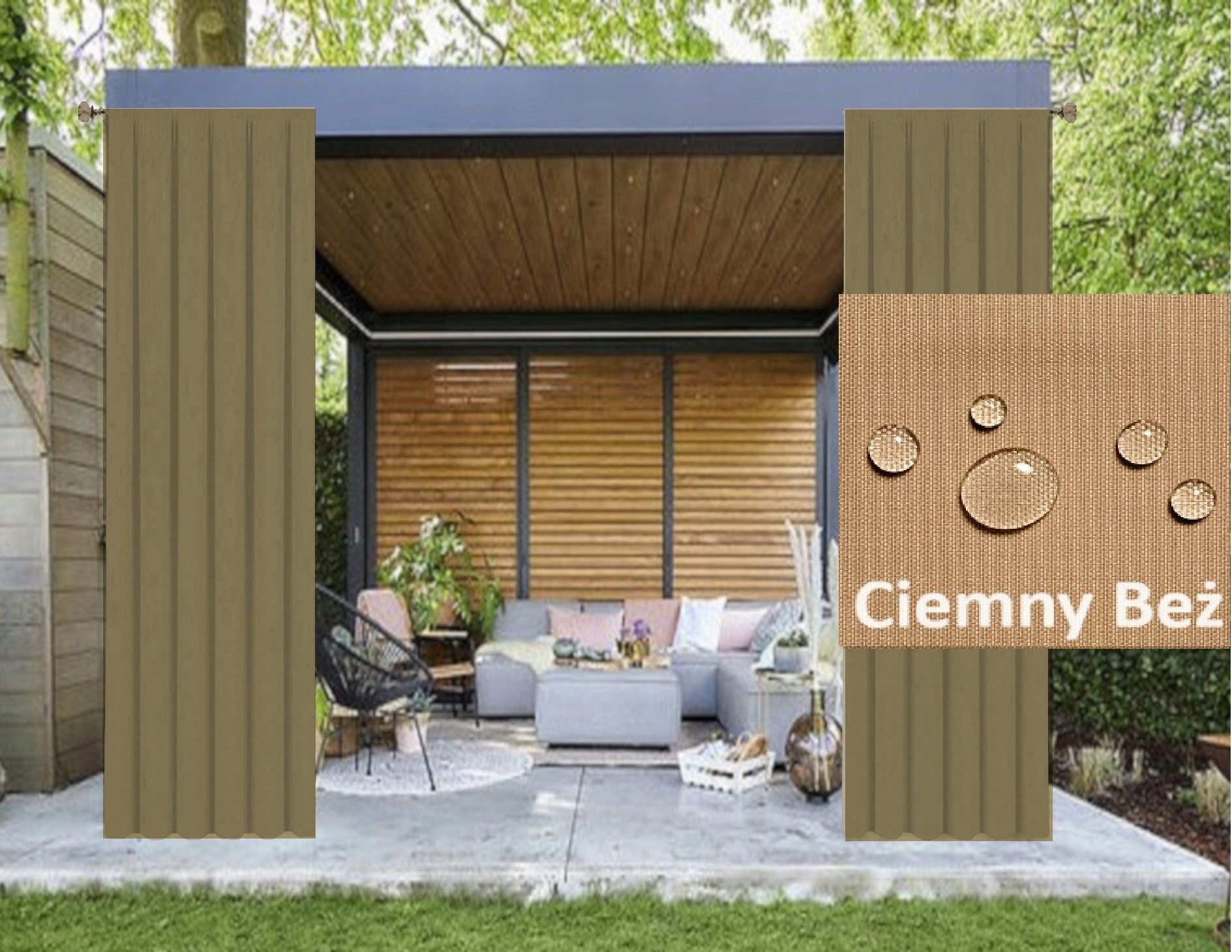 ZASŁONY TARASOWE 155 X 200 CM OGRODOWE ALTANA Typ inny