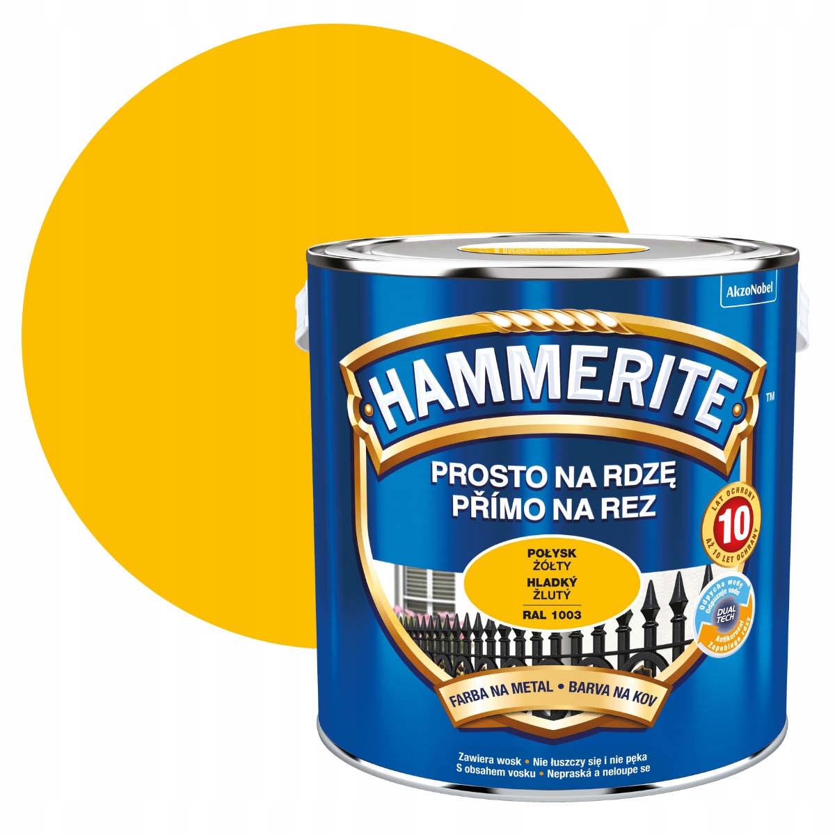 

Hammerite Na Rdzę 2,5L Żółty Połysk