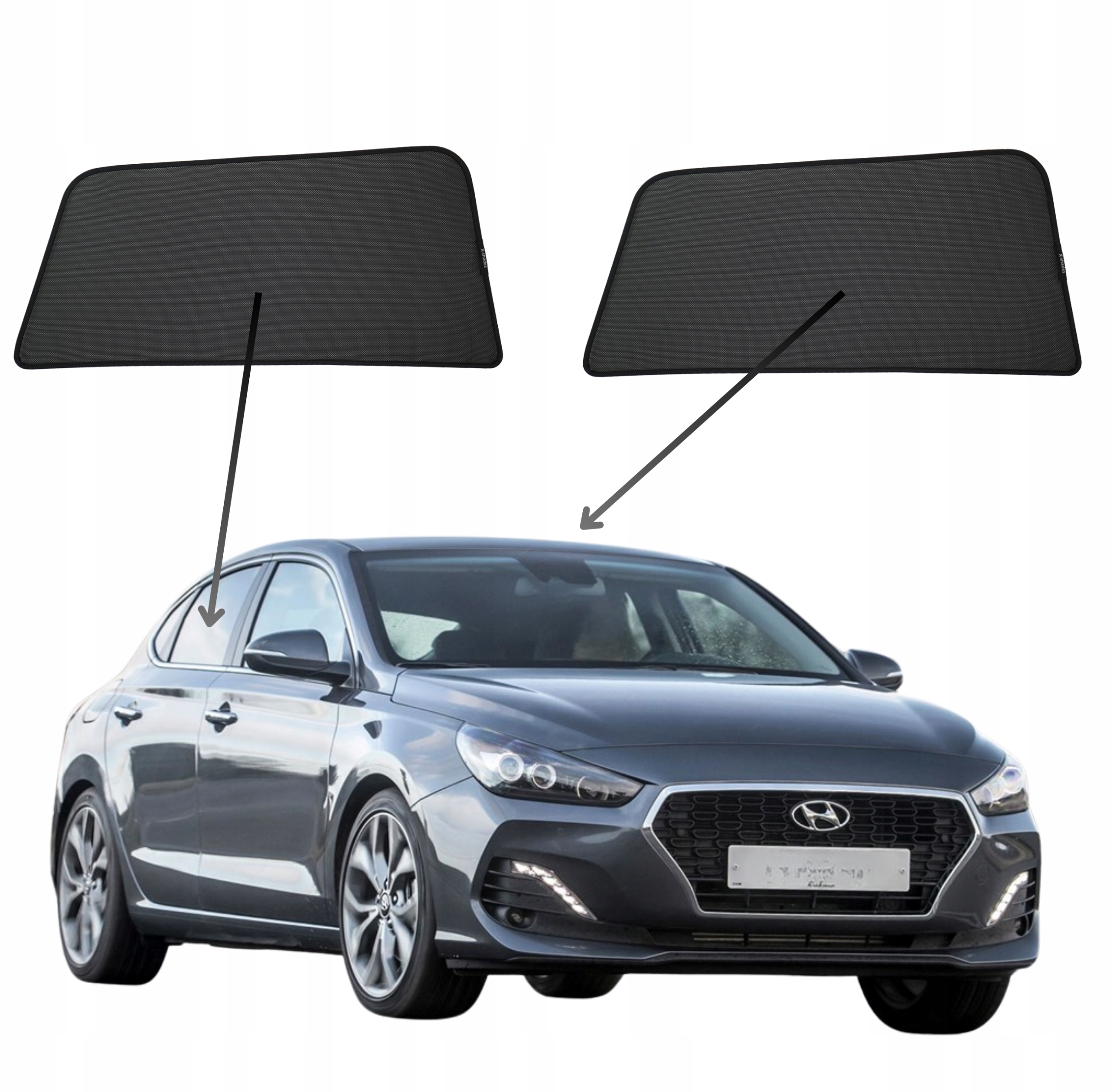 Protislnečné clony do Hyundai i30 III, 2017- , Fastback, magnety, sada 2ks