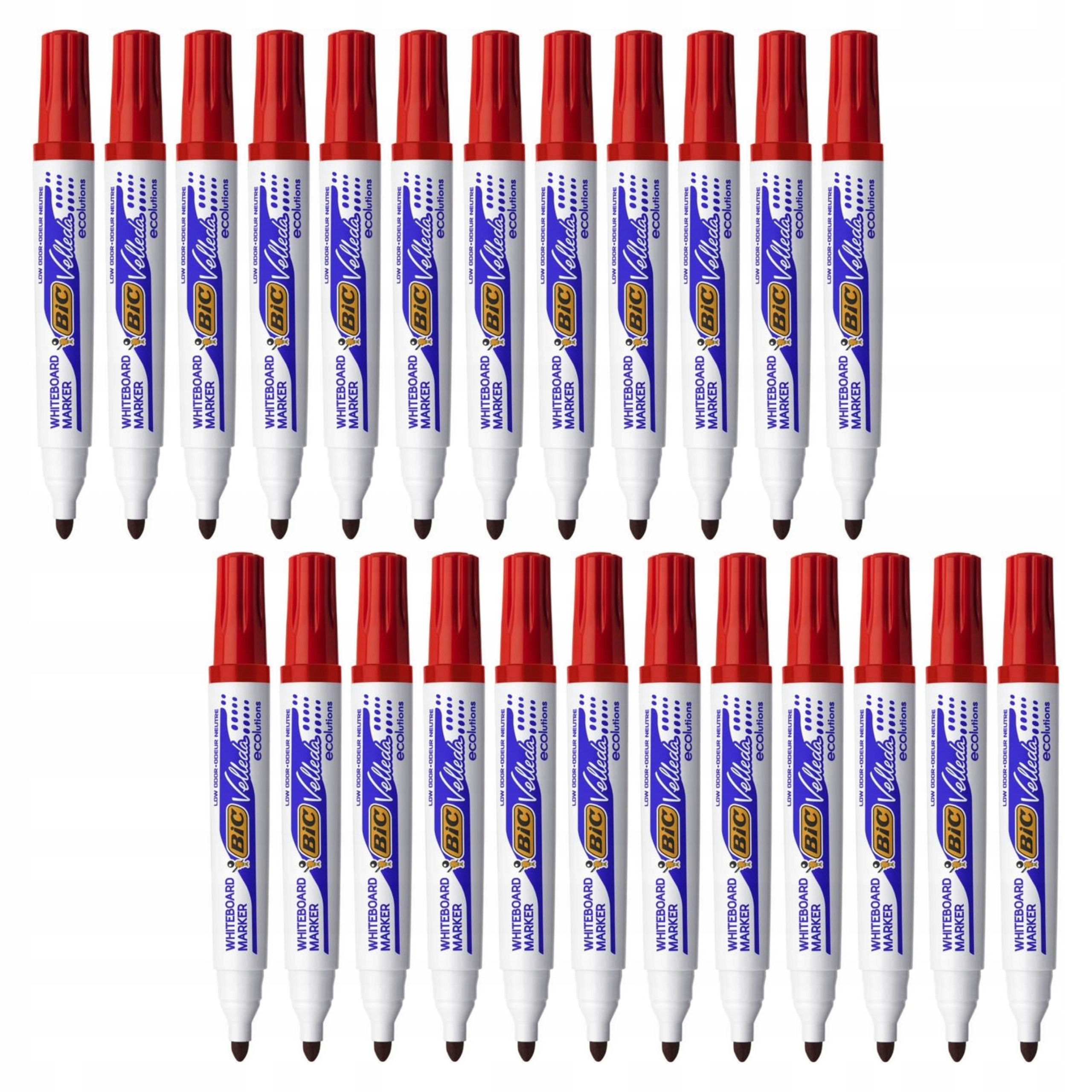 Marker do tablic BIC VELLEDA 1701 czerwony okrągły - 24 sztuki