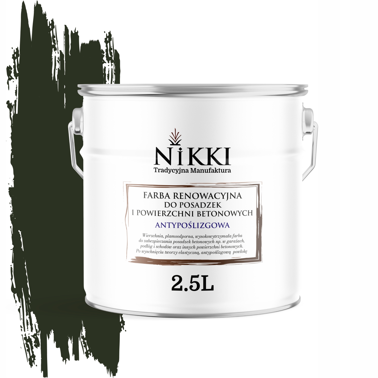 Renovačná Farba Na Podlahy Protišmyková Fľašová Zelená Ral 6007 2,5L
