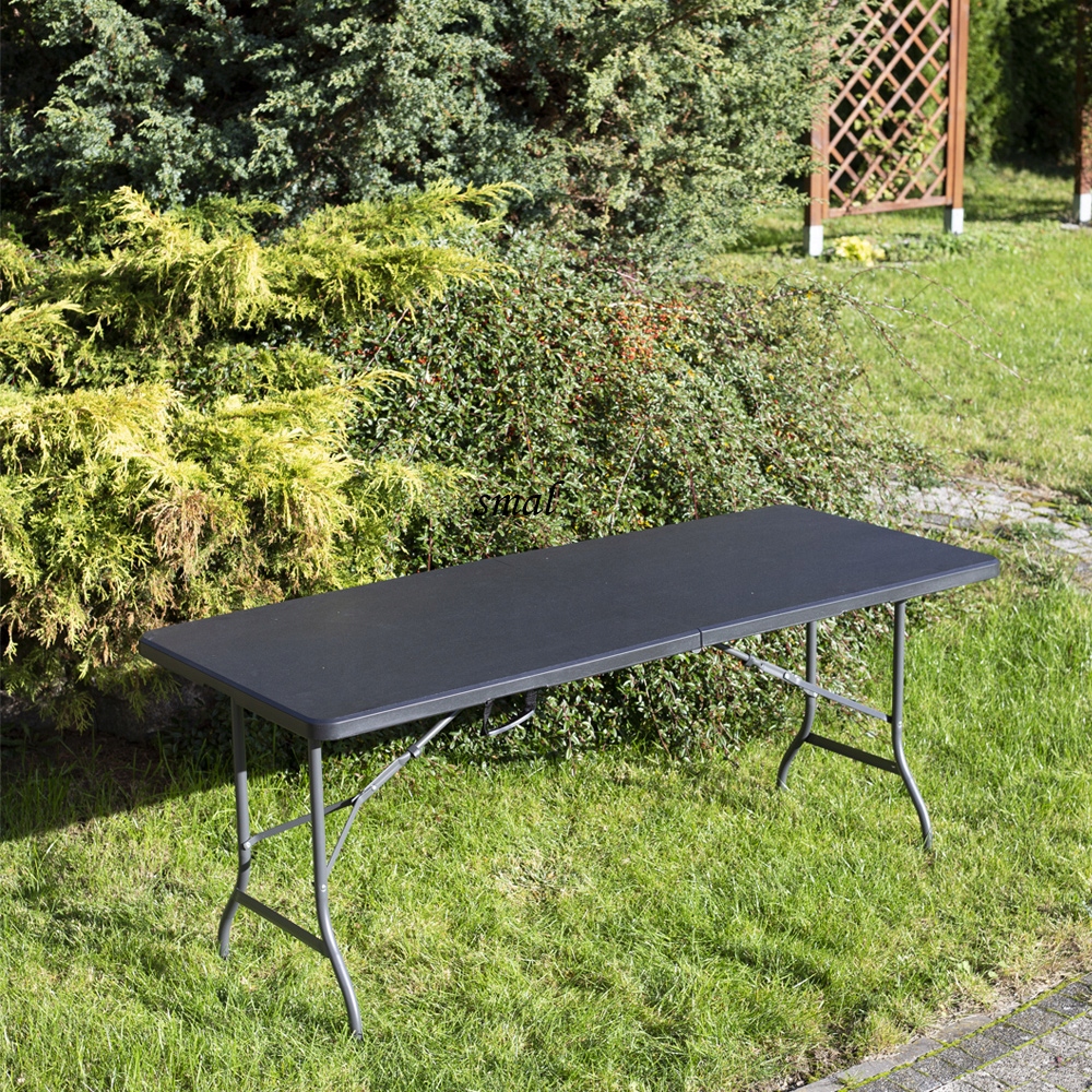STÓŁ SKŁADANY 180 cm x 74 cm DUŻY cateringowy CZARNY BLAT ogrodowy Linia LAZUR