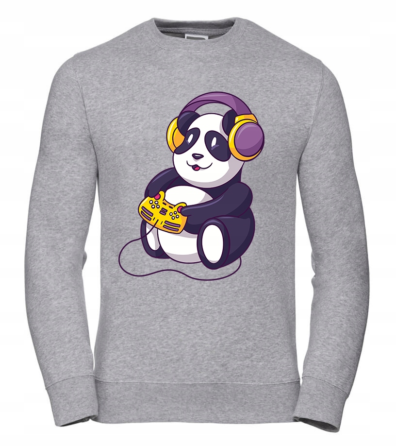Pánská Mikina Panda Hráč 3XL Šedá Pro něj Chlapa Manžela Chlapa