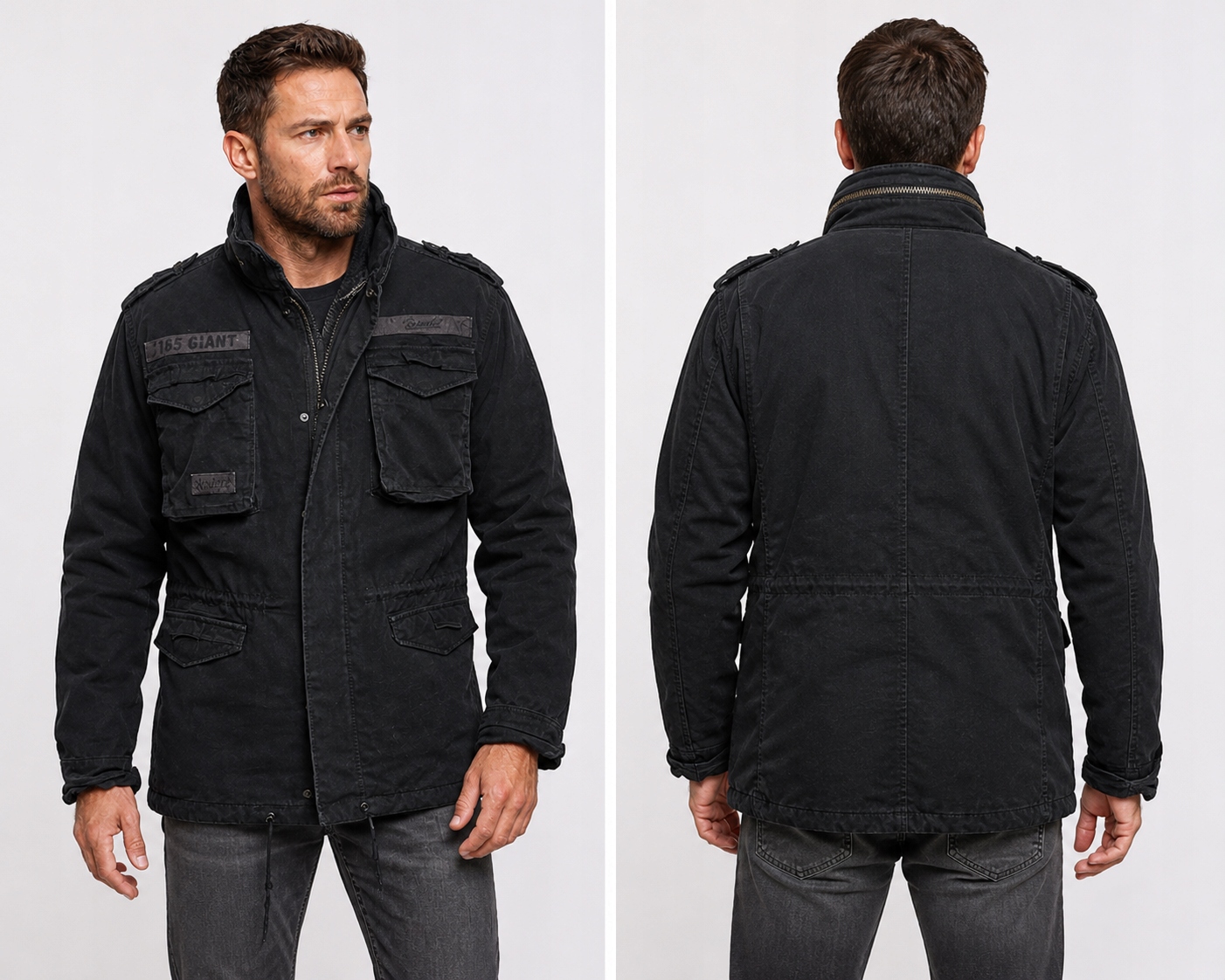Brand It Pánská Teplá Bunda Černá S Logem 5XL 7AA