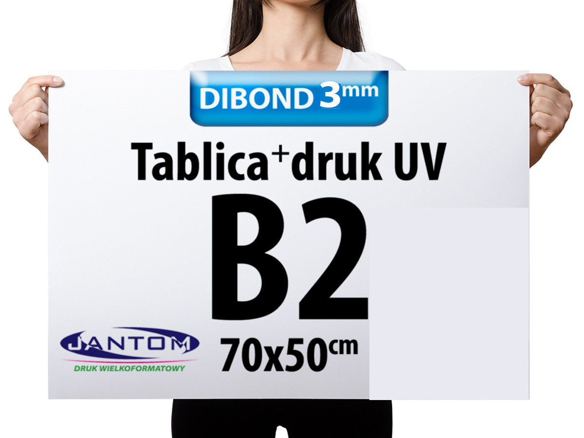 Tablica reklamowa szyld dibond 3mm B2 70x50 cm druk Uv plansza