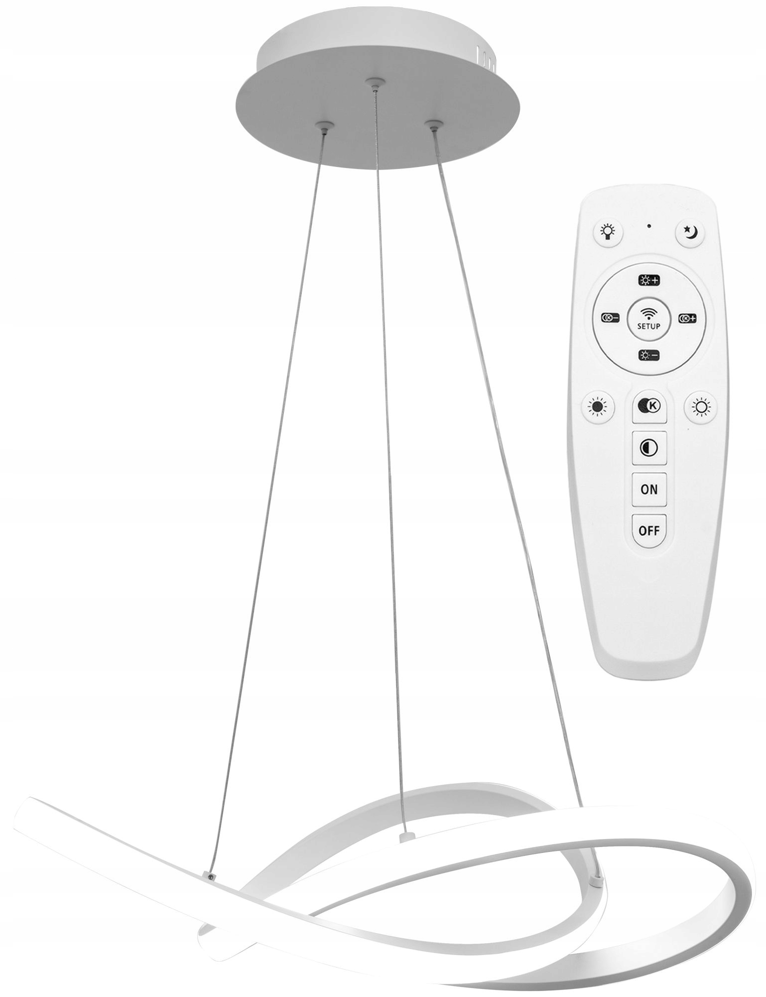 

Lampa Sufitowa Wisząca Ring Nowoczesna Led + Pilot