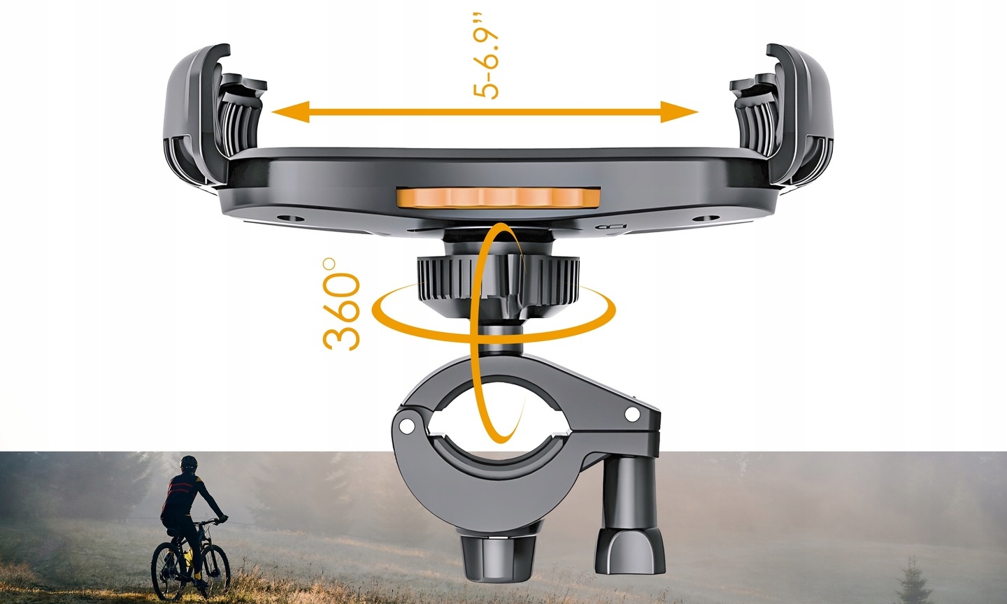 UCHWYT ROWEROWY NA TELEFON MOTOCYKLOWY UCHWYT NA KIEROWNICĘ WSTRZĄSOODPORNY EAN (GTIN) 5906623235803