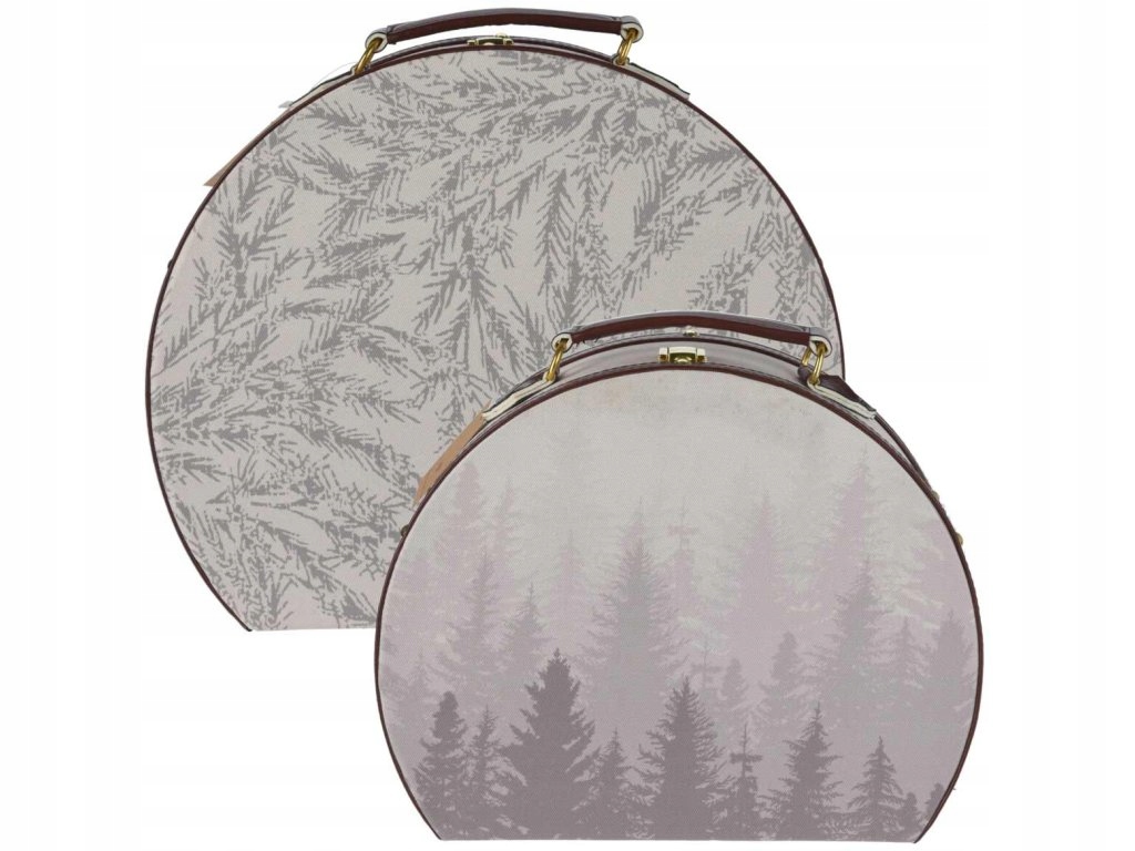 Sada dekorativních krabiček ve tvaru kufříků, 2 ks