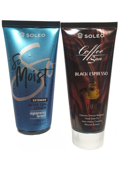 Soleo sada krémů na opalování v soláriu a po opalování Espresso +So Moist