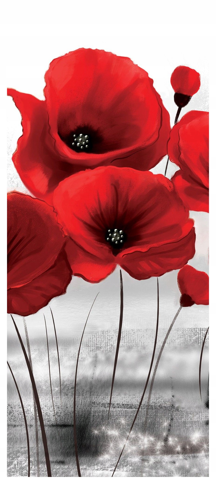 Fototapeta flizelina Máky Červené Květiny Abstrakce Elegance 91x211 lepidlo