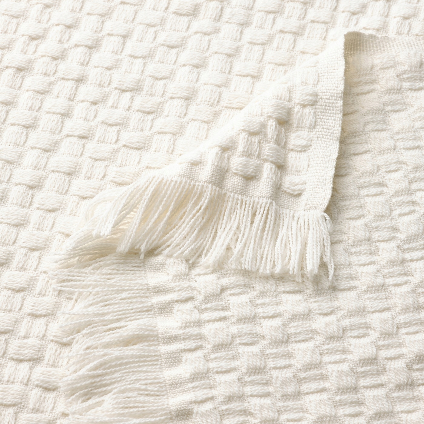 Krémový pléd Hornmal 130 x 170 cm s třásněmi, měkký a teplý